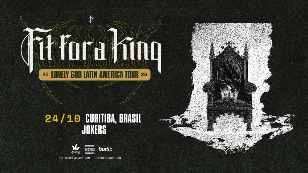 Arte oficial — FIT FOR A KING (EUA) - Curitiba