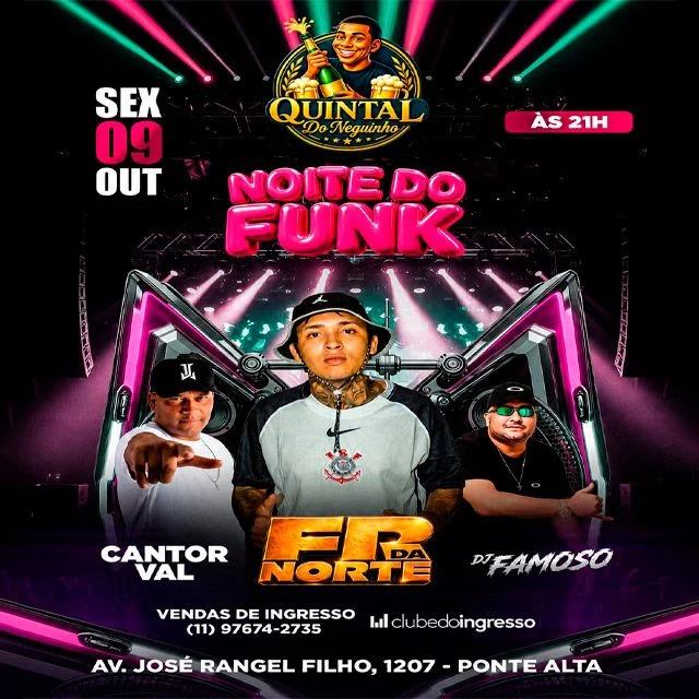 Arte oficial — Noite do Funk com FR da Norte