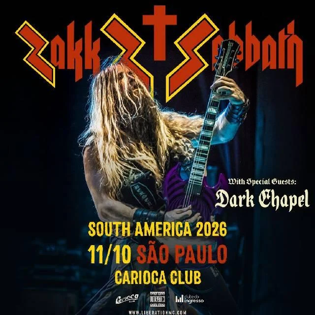 Arte oficial — Zakk Sabbath - Dark Chapel - Carioca Club