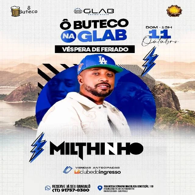 Arte oficial — Ô Buteco na Glab com Milthinho