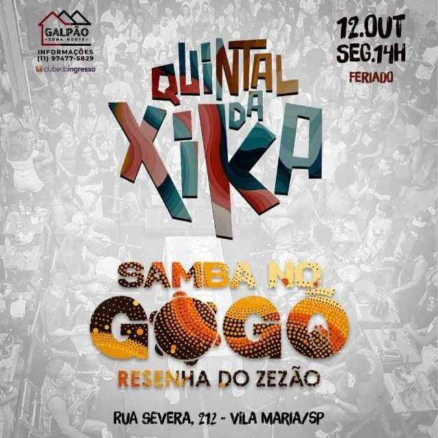 Arte oficial — Quintal da Xika + Samba no Gogo Resenha do Zezão