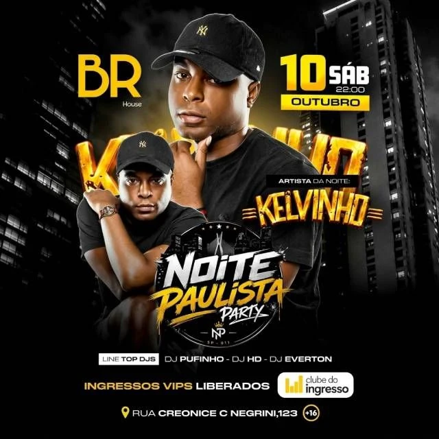 Arte oficial — Noite Paulista Party com Kelvinho
