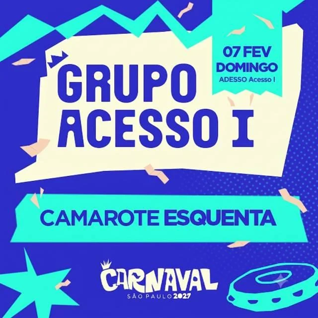 Arte oficial — Carnaval de São Paulo 2027 - Camarote Esquenta - Acesso I