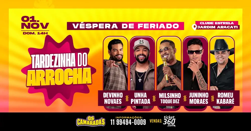 Arte oficial — Tardezinha do Arrocha Milsinho Toque Dez, Devinho Novaes, Unha Pintada e mais