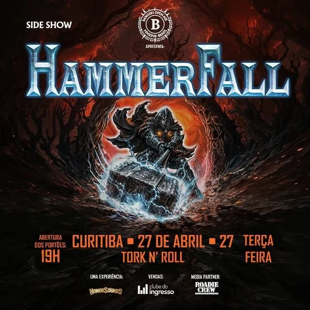 Arte oficial — HammerFall - Glory To The Brave & Hymns Latin América 2027 - Curitiba