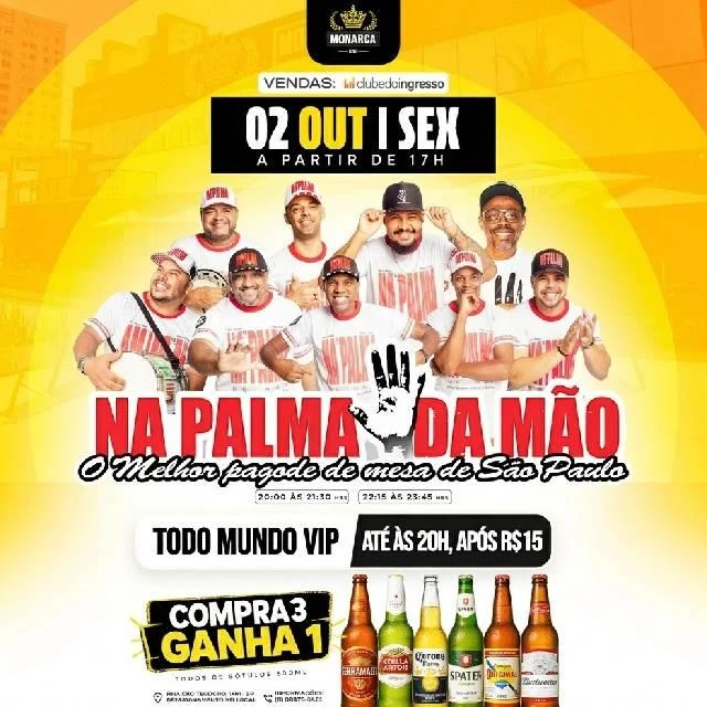 Arte oficial — Na Palma da Mão — Monarca Bar