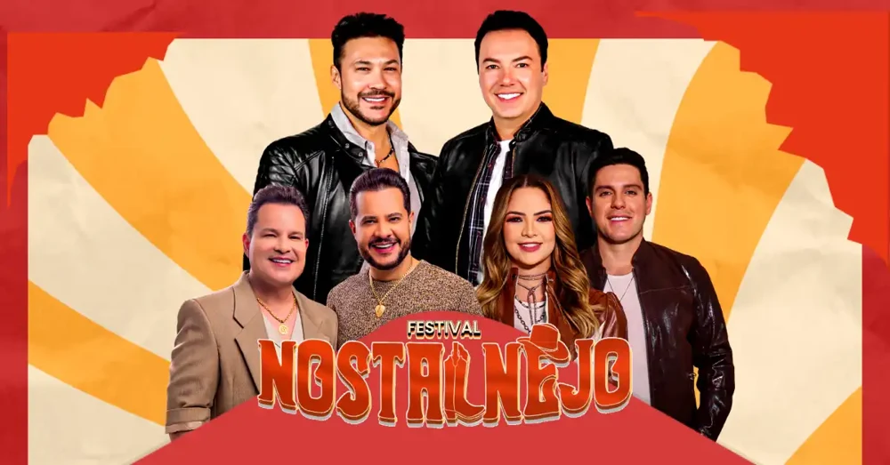 Arte oficial — Festival Nostalnejo com Maria Cecília & Rodolfo, João Bosco & Vinícius e mais.