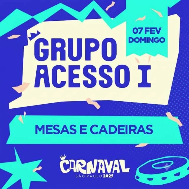Arte oficial — Carnaval de São Paulo 2027 - Mesas e Cadeiras - Acesso I