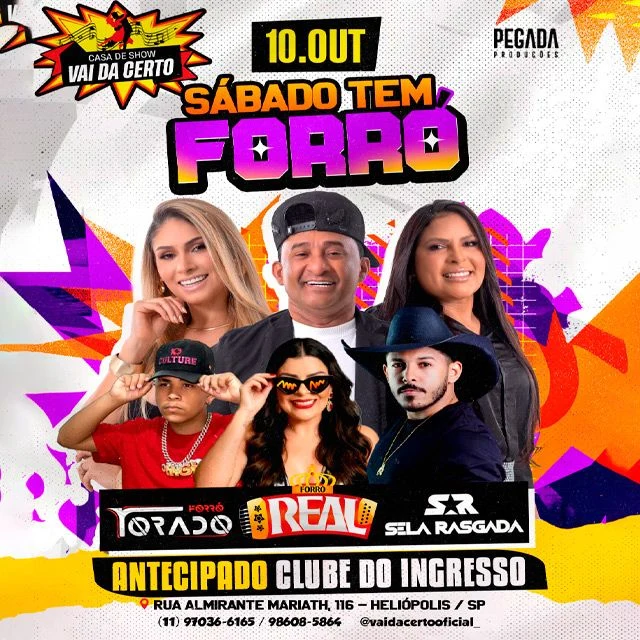 Arte oficial — Forró Torado + Forró Real + Sela Rasgada