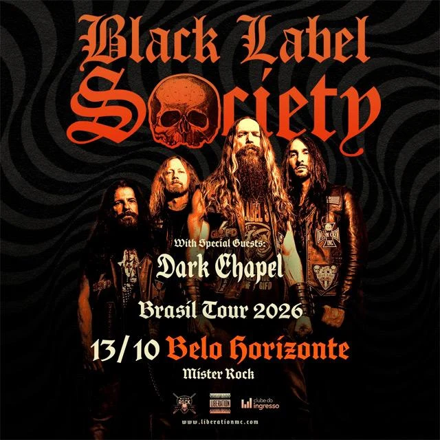 Arte oficial — Black Label Society / Dark Chapel - Belo Horizonte