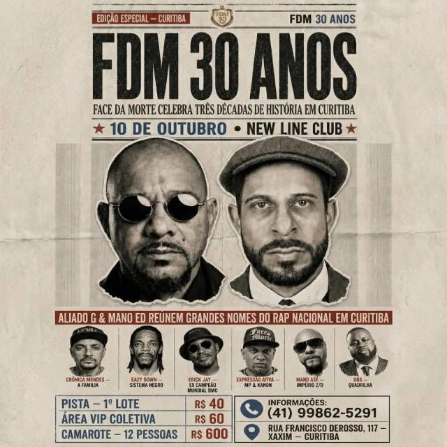 Arte oficial — FDM 30 anos Edição Curitiba