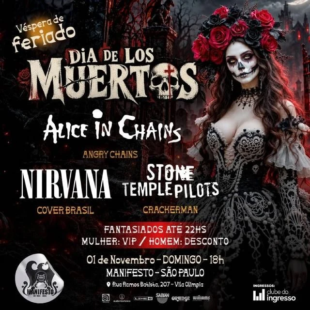 Arte oficial — Dia de Los Muertos - Covers: Alice in Chains - Stone Temple Pilots - Nirvana