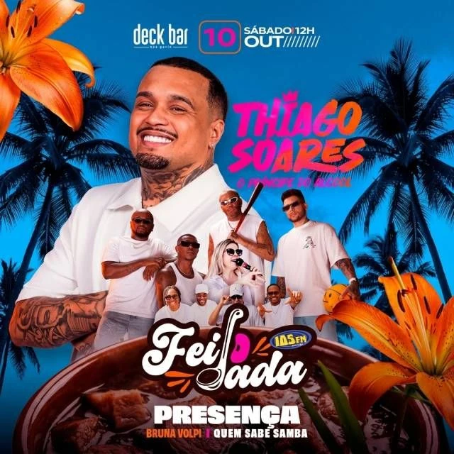 Arte oficial — Feijoada 105FM no Deck Bar - 10/10