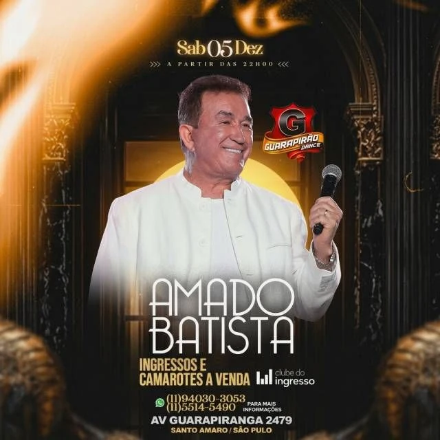 Arte oficial — Festa do Amadão com Amado Batista.