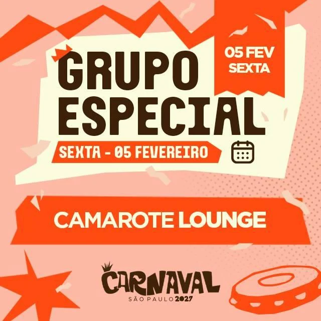 Arte oficial — Carnaval de São Paulo 2027 - Camarote Lounge - Especial - Sexta-feira