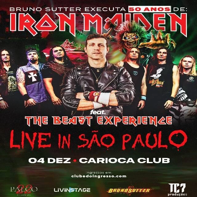 Arte oficial — Bruno Sutter Executa Iron Maiden! Comemorando 50 Anos da Banda