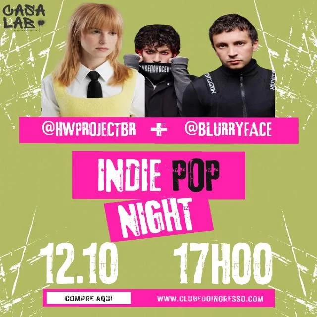 Arte oficial — Indie Pop Night na Casa Lab