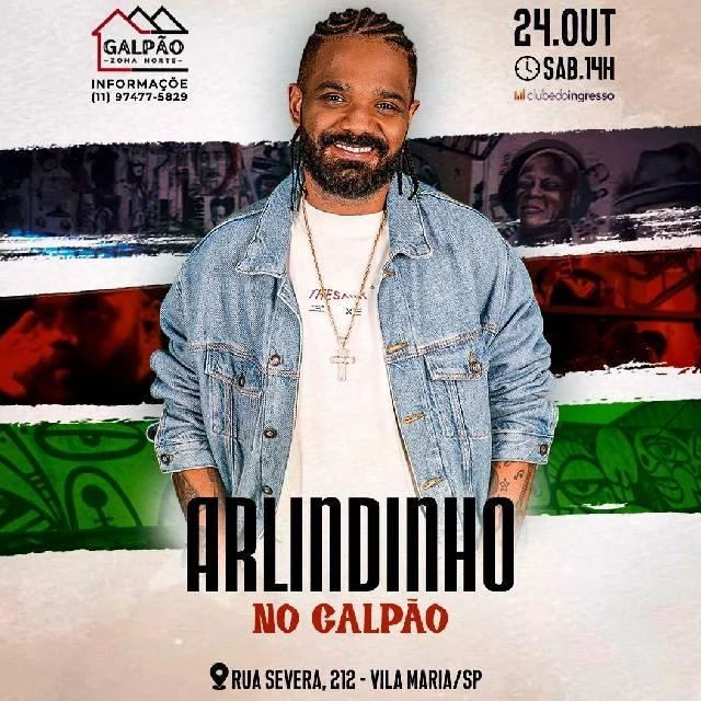 Arte oficial — Arlindinho no Galpão Zona Norte