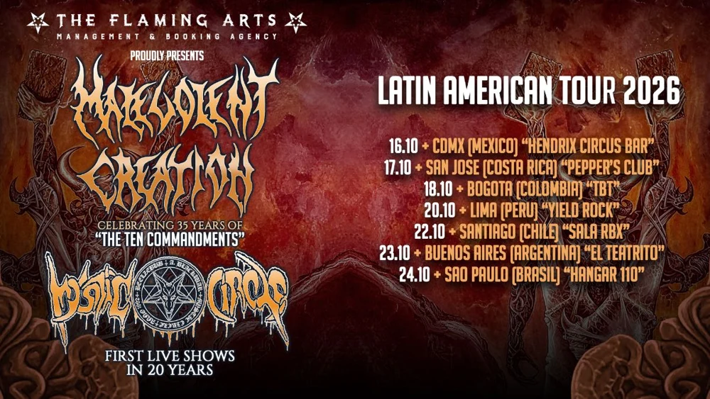 Arte oficial — MALEVOLENT CREATION (EUA) e MYSTIC CIRCLE (Alemanha)