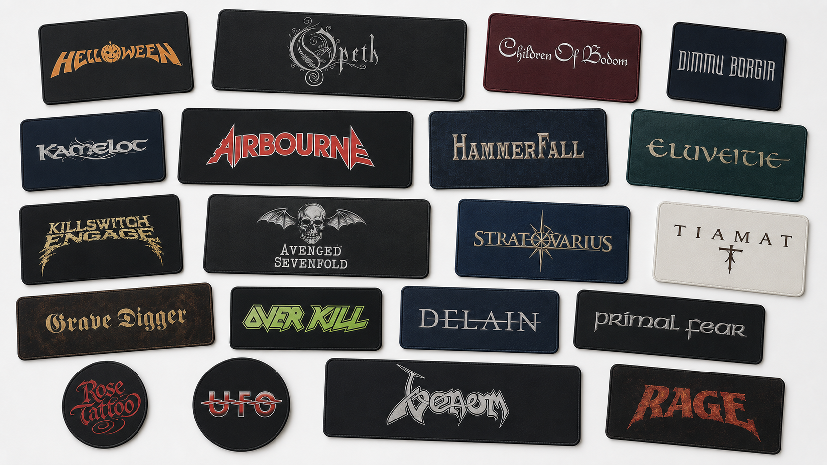 Mousepads com bandas de heavy metal, power metal e gothic metal
